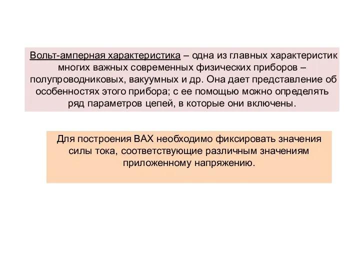 Вольт-амперная характеристика – одна из главных характеристик многих важных современных физических приборов