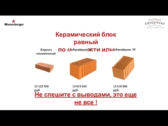 Керамический блок равный по стоимости или дешевле! Не спешите с выводами, это