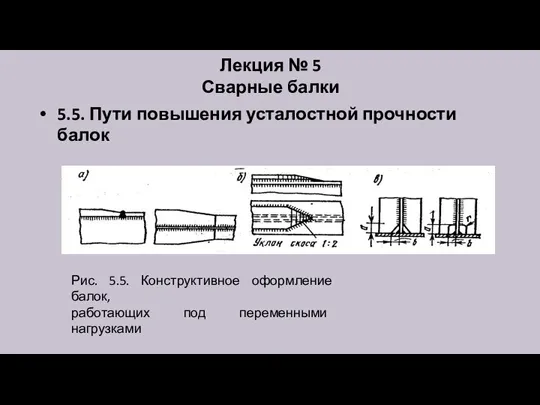 Лекция № 5 Сварные балки 5.5. Пути повышения усталостной прочности балок Рис.