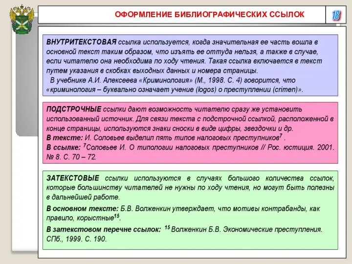 18 ОФОРМЛЕНИЕ БИБЛИОГРАФИЧЕСКИХ ССЫЛОК