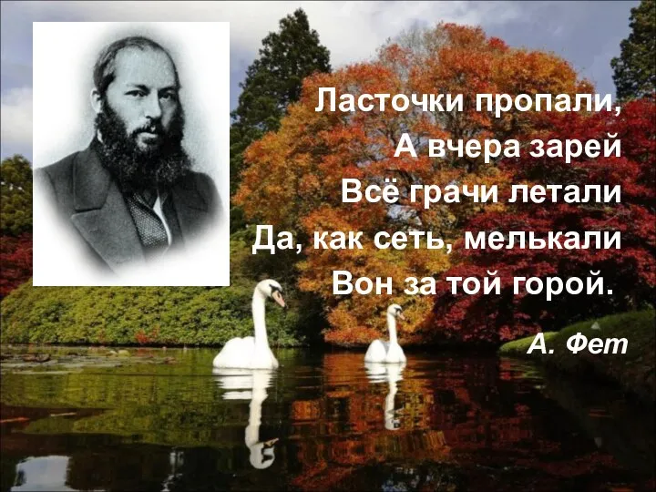 Ласточки пропали, А вчера зарей Всё грачи летали Да, как сеть, мелькали