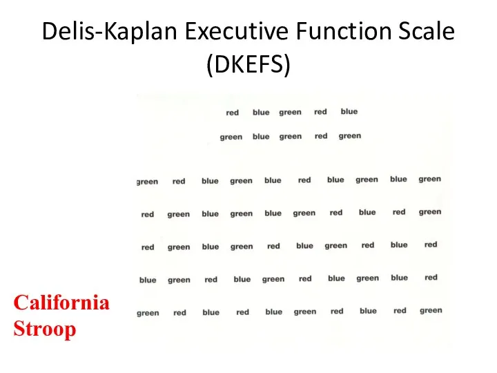 Delis-Kaplan Executive Function Scale (DKEFS) California Stroop