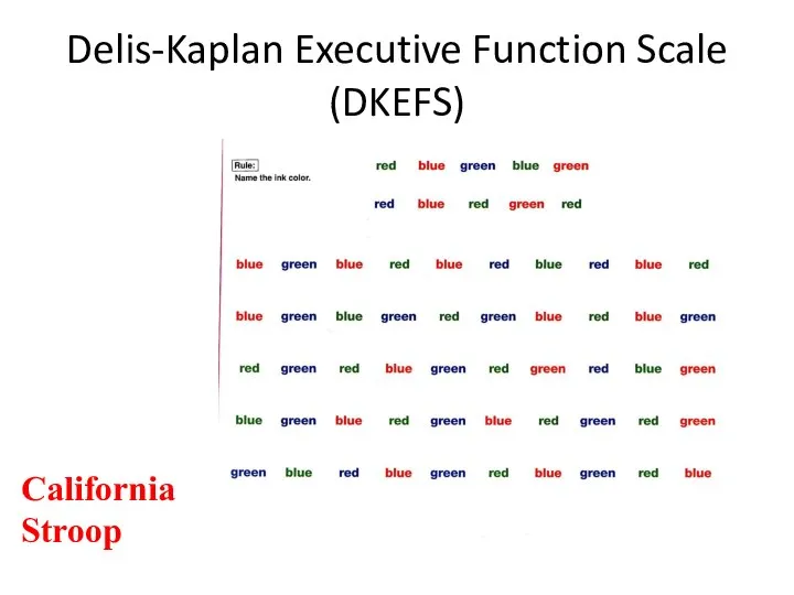 Delis-Kaplan Executive Function Scale (DKEFS) California Stroop