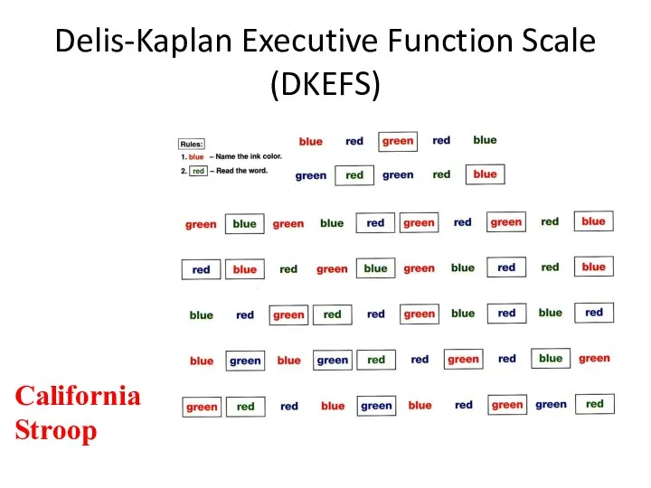 Delis-Kaplan Executive Function Scale (DKEFS) California Stroop