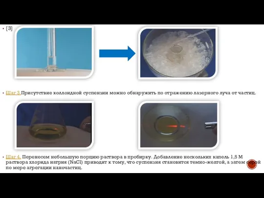 [3] Шаг 3.Присутствие коллоидной суспензии можно обнаружить по отражению лазерного луча от