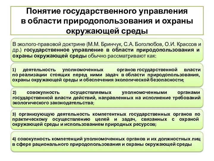 Понятие государственного управления в области природопользования и охраны окружающей среды