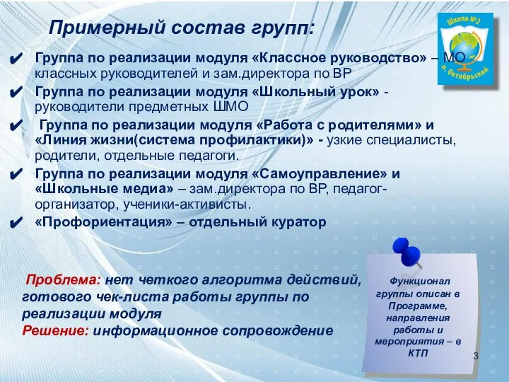 Группа по реализации модуля «Классное руководство» – МО классных руководителей и зам.директора