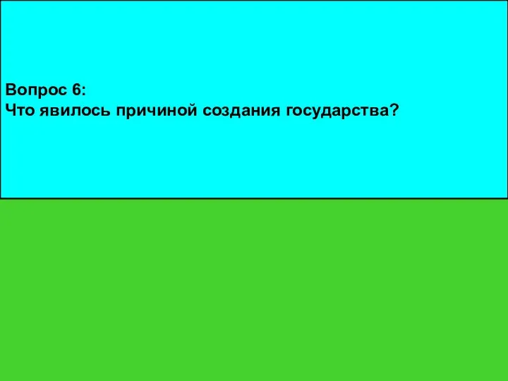 Вопрос 6: Что явилось причиной создания государства?