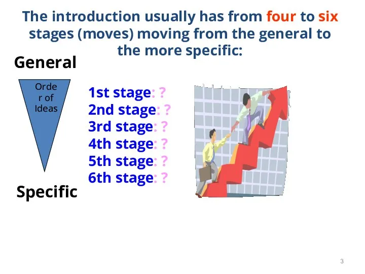 Specific General 1st stage: ? 2nd stage: ? 3rd stage: ? 4th