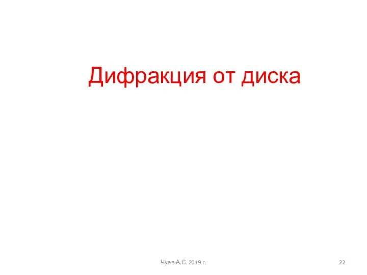 Чуев А.С. 2019 г. Дифракция от диска