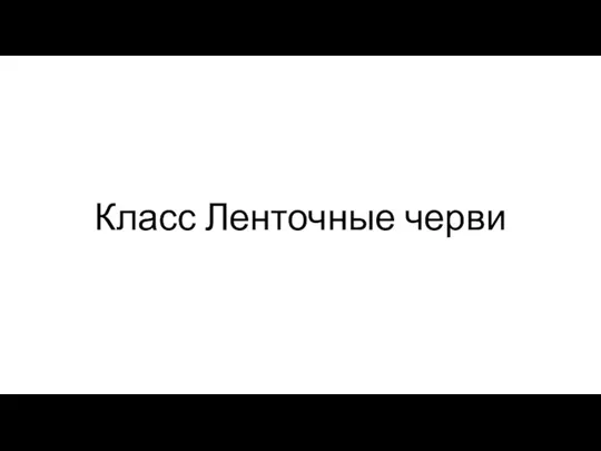 Класс Ленточные черви