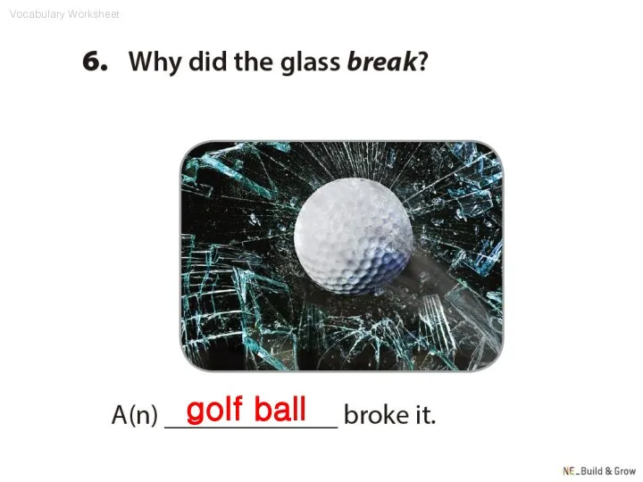 golf ball Vocabulary Worksheet