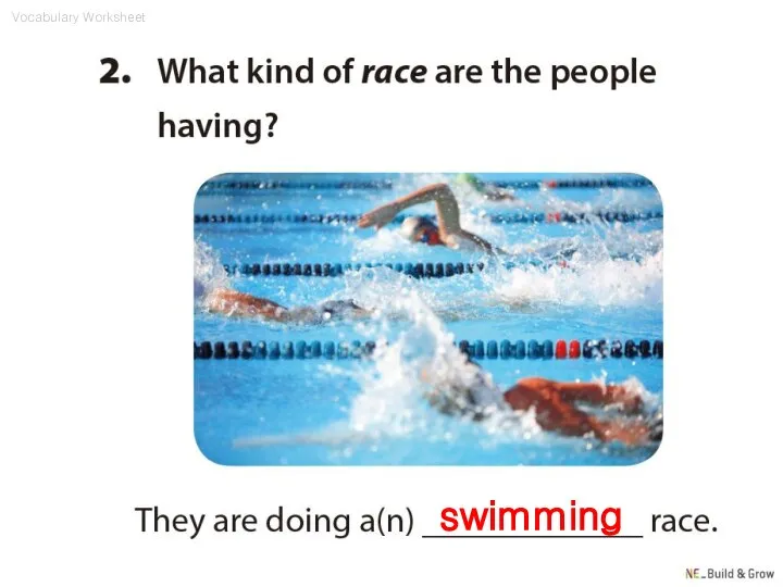 swimming Vocabulary Worksheet