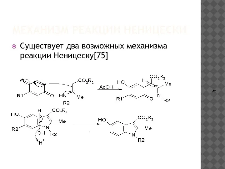 МЕХАНИЗМ РЕАКЦИИ НЕНИЦЕСКИ Существует два возможных механизма реакции Неницеску[75]