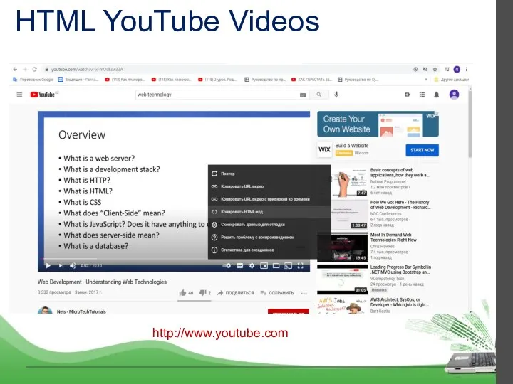 HTML YouTube Videos http://www.youtube.com