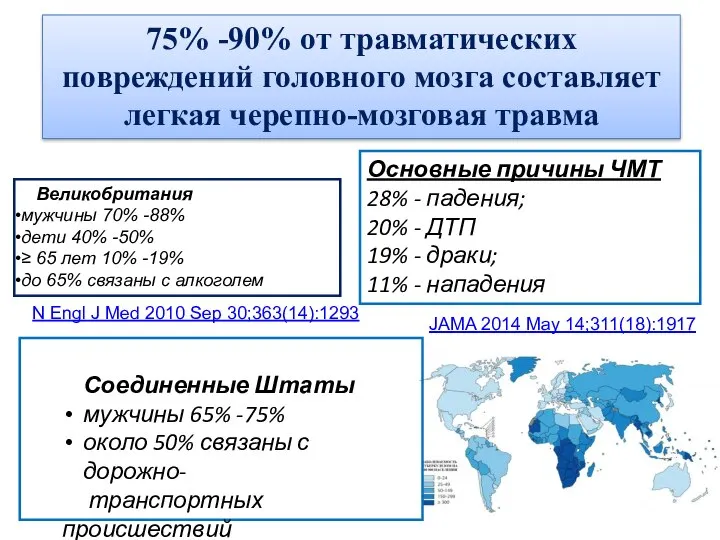 Соединенные Штаты мужчины 65% -75% около 50% связаны с дорожно- транспортных происшествий