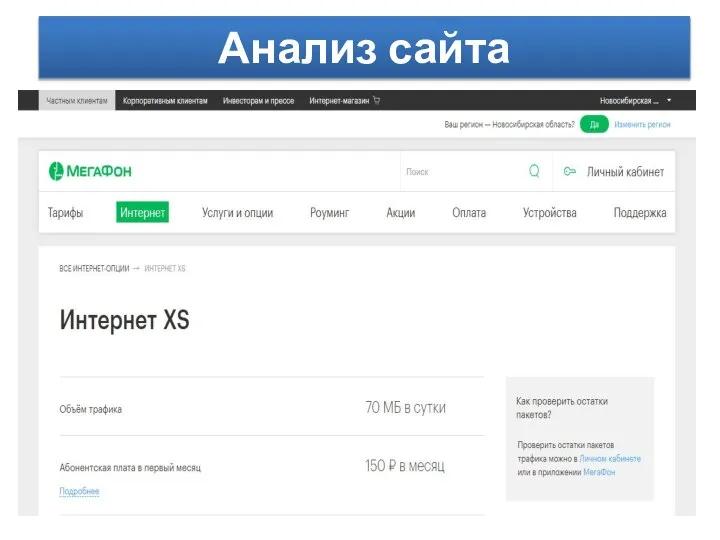 Анализ сайта