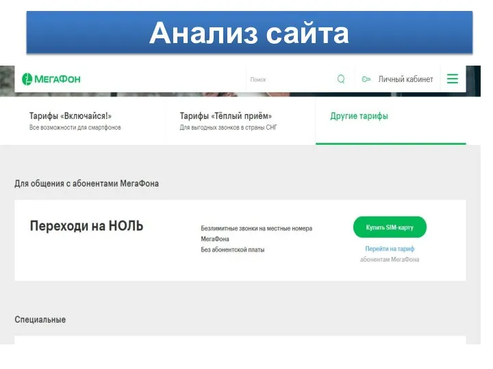 Анализ сайта