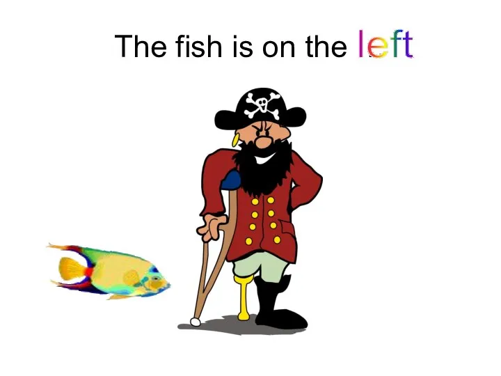 The fish is on the … left