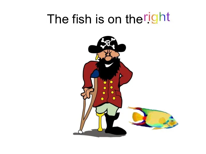 The fish is on the … right