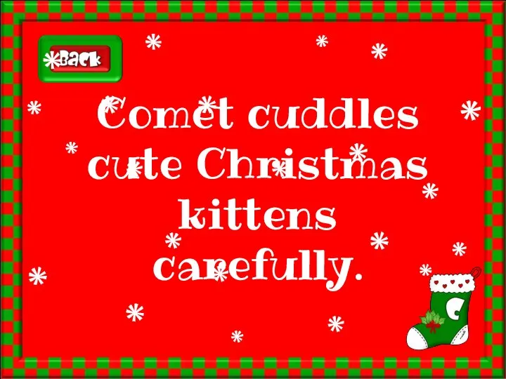 Comet cuddles cute Christmas kittens carefully.