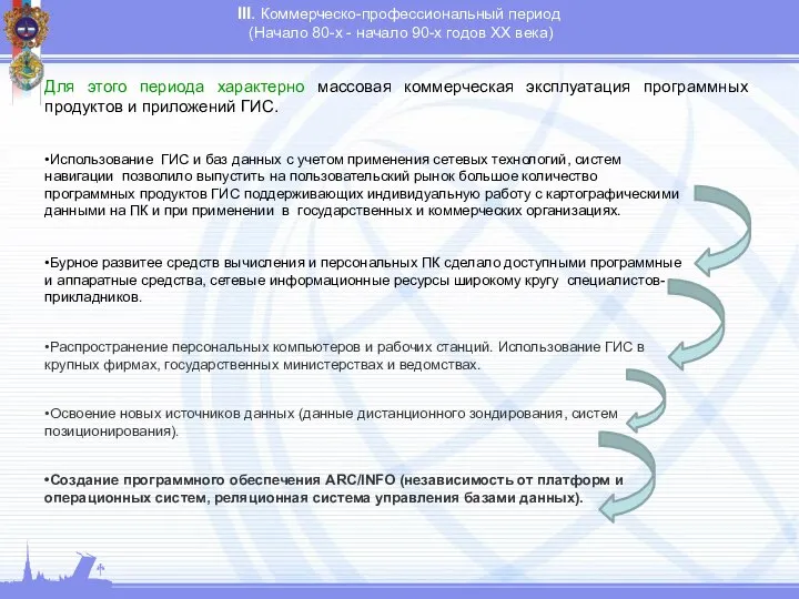 III. Коммерческо-профессиональный период (Начало 80-х - начало 90-х годов XX века) Для