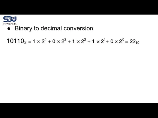 Binary to decimal conversion