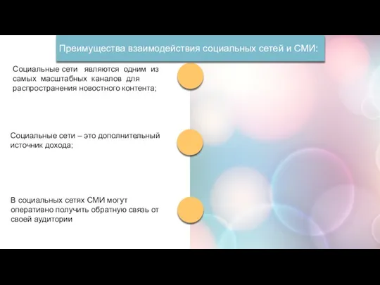 Преимущества взаимодействия социальных сетей и СМИ: Социальные сети являются одним из самых