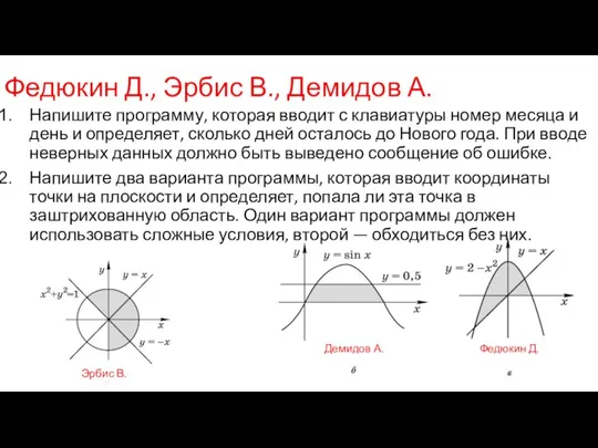 Федюкин Д., Эрбис В., Демидов А. Напишите программу, которая вводит с клавиатуры