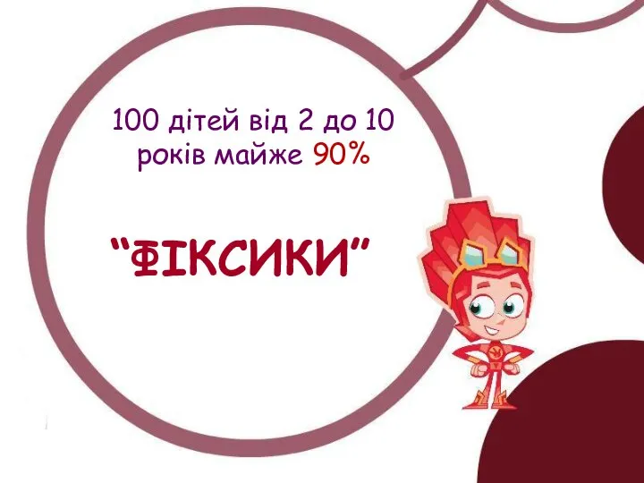 100 дітей від 2 до 10 років майже 90% “ФІКСИКИ”