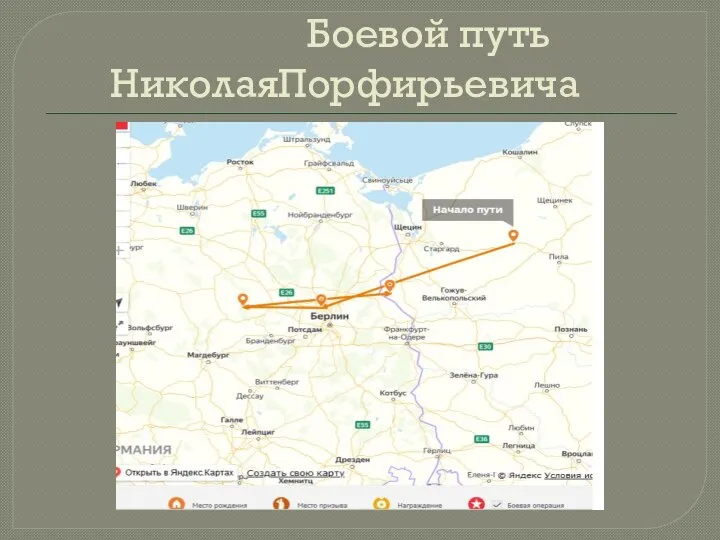 Боевой путь НиколаяПорфирьевича