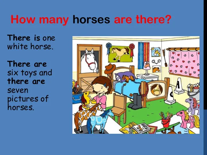 How many horses are there? There is one white horse. There are