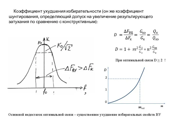 Коэффициент ухудшения избирательности (он же коэффициент шунтирования, определяющий допуск на увеличение результирующего