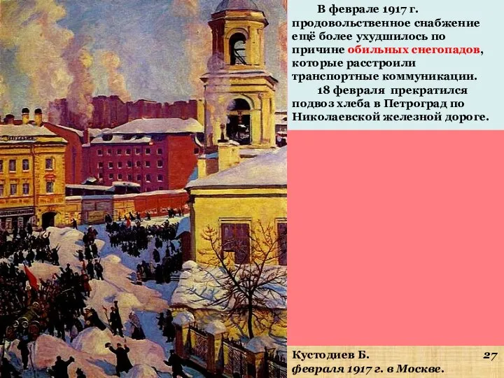 Кустодиев Б. 27 февраля 1917 г. в Москве. В феврале 1917 г.