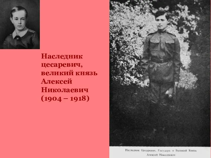 Наследник цесаревич, великий князь Алексей Николаевич (1904 – 1918)