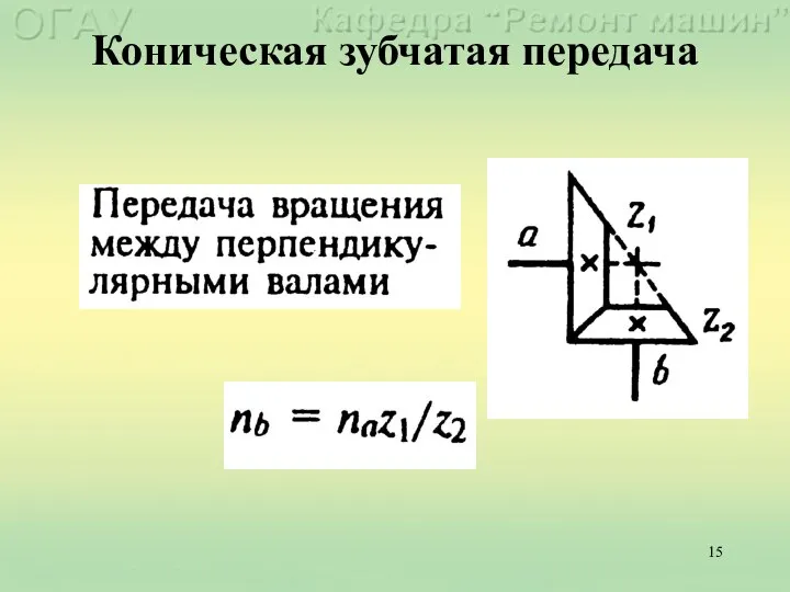 Коническая зубчатая передача