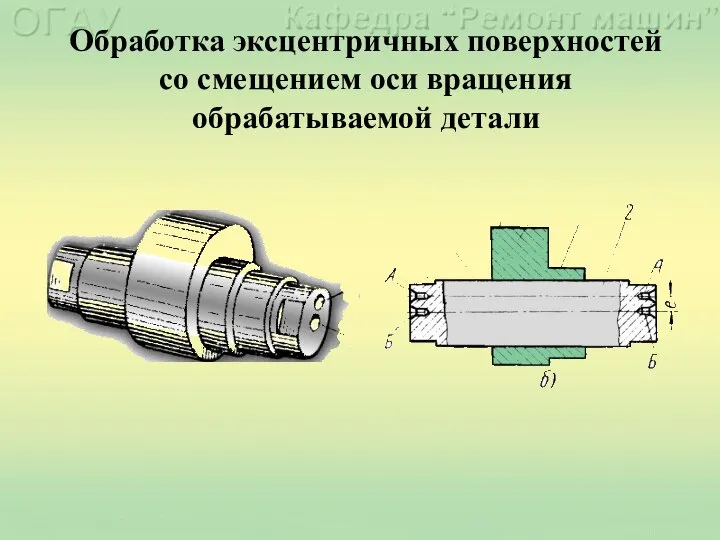 Обработка эксцентричных поверхностей со смещением оси вращения обрабатываемой детали