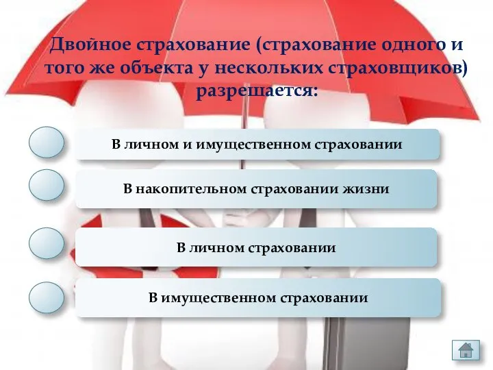 Двойное страхование (страхование одного и того же объекта у нескольких страховщиков) разрешается: