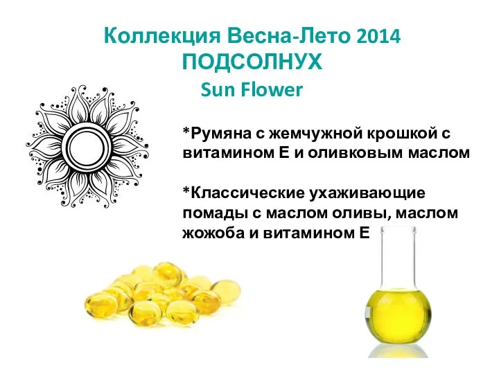 Коллекция Весна-Лето 2014 ПОДСОЛНУХ Sun Flower *Румяна с жемчужной крошкой с витамином