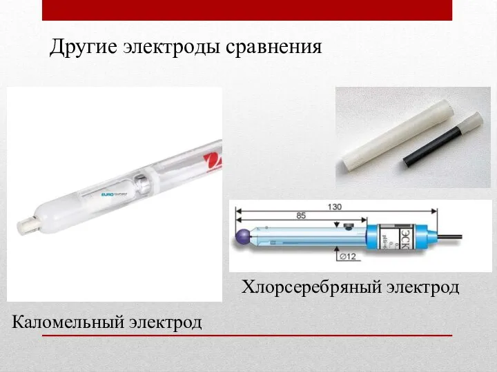 Каломельный электрод Хлорсеребряный электрод Другие электроды сравнения