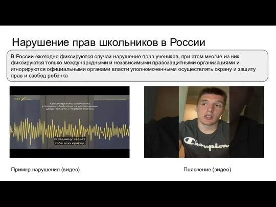 Нарушение прав школьников в России В России ежегодно фиксируются случаи нарушение прав