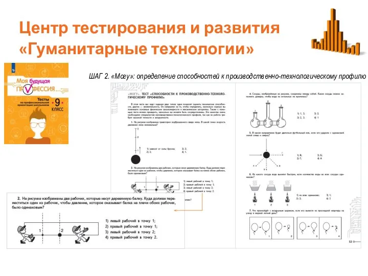 Центр тестирования и развития «Гуманитарные технологии»кольников ШАГ 2. «Могу»: определение способностей к производственно-технологическому профилю