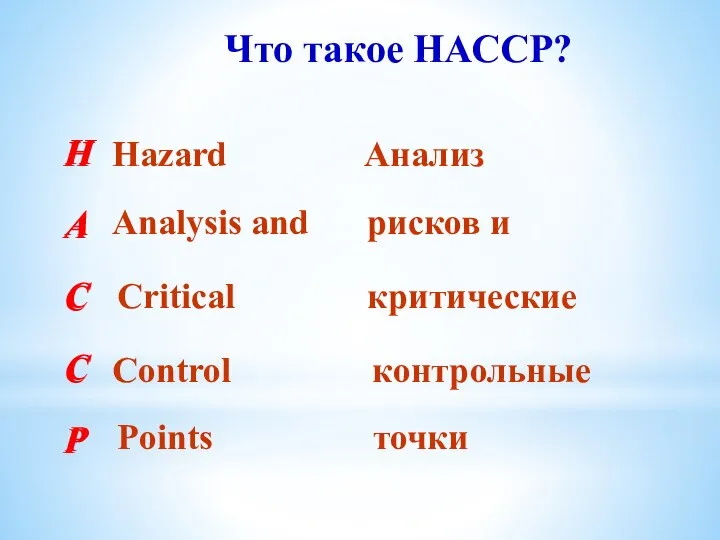 Что такое НАССР?