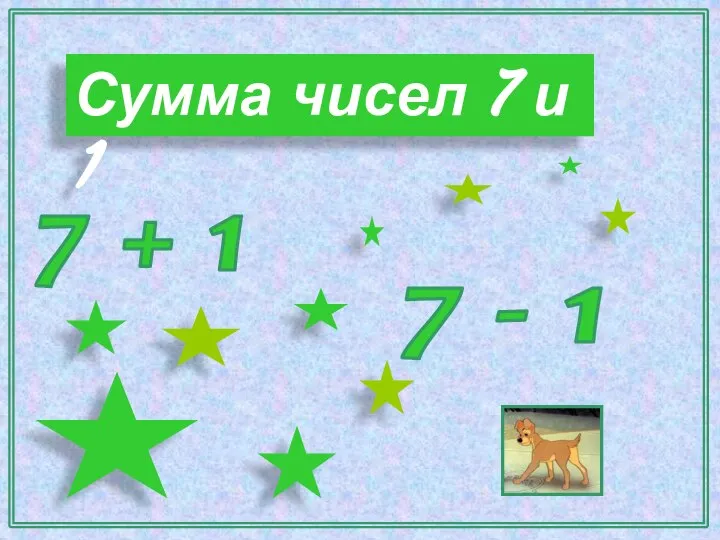 Сумма чисел 7 и 1 7 + 1 7 - 1