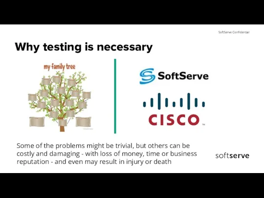 Why testing is necessary Some of the problems might be trivial, but