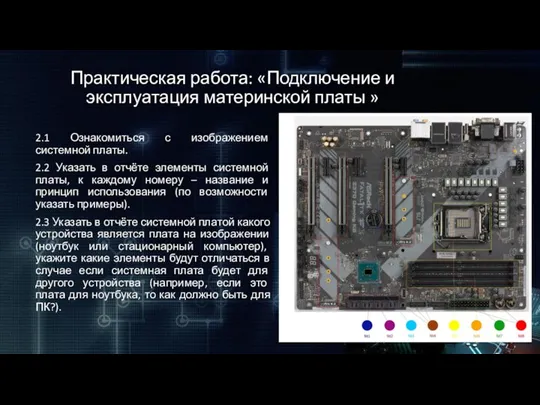 Практическая работа: «Подключение и эксплуатация материнской платы » 2.1 Ознакомиться с изображением