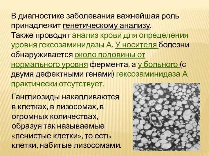 В диагностике заболевания важнейшая роль принадлежит генетическому анализу. Также проводят анализ крови