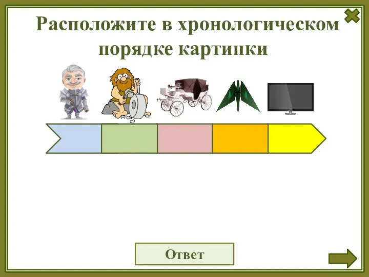 Расположите в хронологическом порядке картинки Ответ