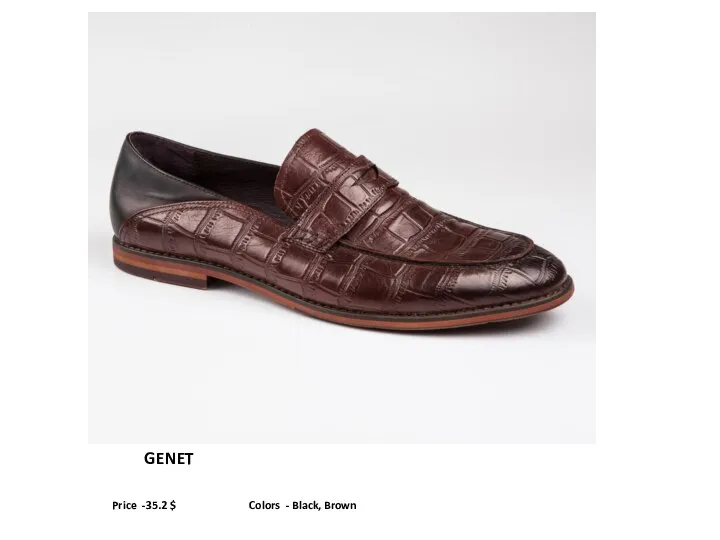 GENET Price -35.2 $ Colors - Black, Brown