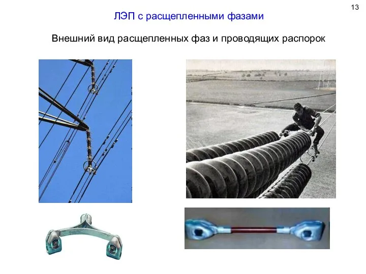 ЛЭП с расщепленными фазами Внешний вид расщепленных фаз и проводящих распорок